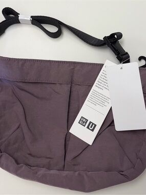 Uniqlo Lavender Purple Crossbody Bag with Black Strap